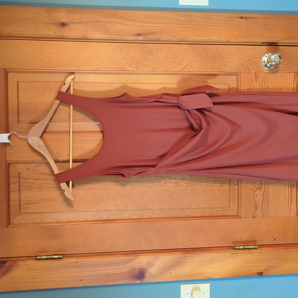 nine britton Rust Midi Dress